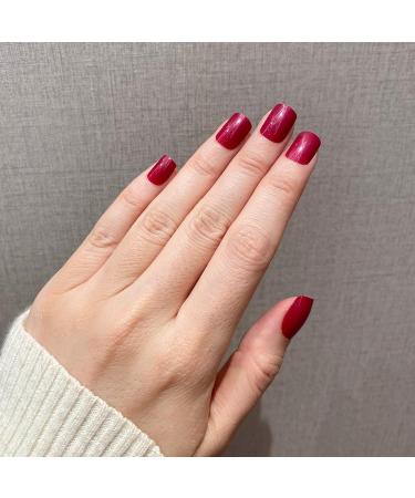 Buy Novo Ovo Short Corner Oval Press-On Nails - Angular Rose Red Monochrome | Long-Lasting Artificial Fingernails with Glue - International Shipping Available - Buy Online on SooperMarket.com