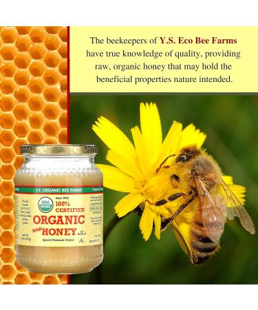 Y.S. Organic Bee Farms 100% Certified Y.S. Organic Raw Honey Unpasteurized Unfiltered Fresh Raw State Kosher Pure Natural Healthy Safe Gluten Free Harvested with Extreme Care 2 Lb (4) - Buy Online on SooperMarket.com