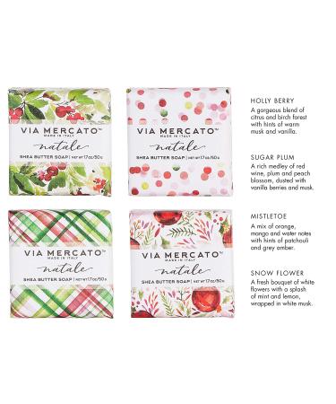 European Mercato Natale Shea Butter Soap Set | 4 x 50g Soaps - Luxurious Skincare - Buy Online on SooperMarket.com