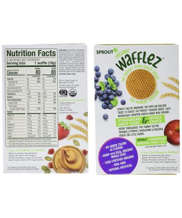 Sprout Organic Baby Food Stage 4 Toddler Snacks - Blueberry Apple and Pumpkin Butter Wafflez Variety Pack - 20 Single Serve Waffles - Buy Online on SooperMarket.com