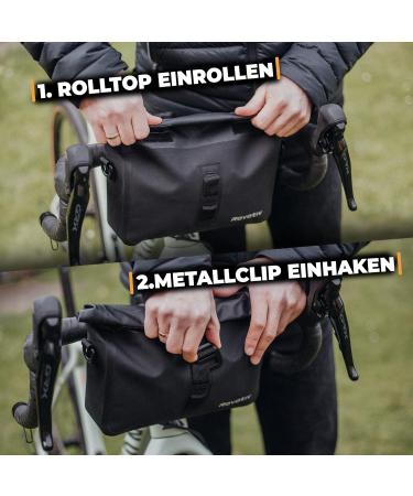 ROVATIV Bikepacking Lencher Page - 3L 100% Waterproof Handlebar Pack for Gravel Bike Rennrad & MTB - Versatile Bicycle Steering Bag with Shoulder Strap - Buy Online on SooperMarket.com