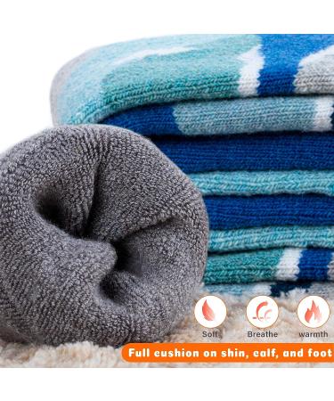 Merino Wool Kids Ski Socks - Warm Thermal Knee-high Snowboard Socks (2 Pairs) - Grey Blue - Boys Girls Toddler - Small - Buy Online on SooperMarket.com