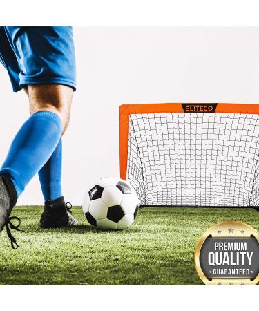 EliteGo Kids Soccer Goals Set of 2 - 4' x 3' Backyard Soccer Net in Orange - Buy Online on SooperMarket.com