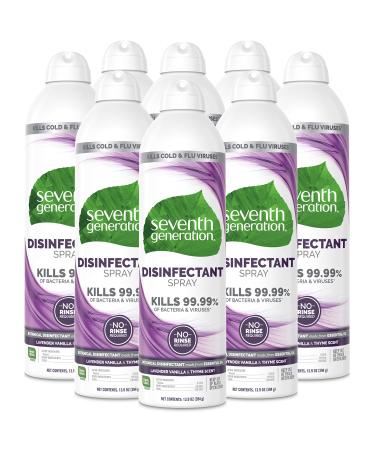 Seventh Generation Disinfecting Spray Cleaner Lavender Vanilla & Thyme Disinfectant 13.9 oz, Pack of 8