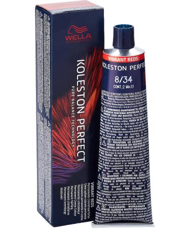 Wella Professionals Koleston Perfect Permanent Cremeharenarbe 8/34 Hell Blond Gold-Rot 1 Sack (1 x 60 ml) 8/34 Hell Blond Gold-Rot 1 piece (1 Pack)