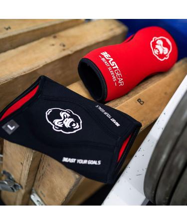 Beast Gear Sleeves - Premium 5mm Neoprene Compression Knee Bandages for Weightlifting CrossFit & Run - XL Support & Protection - Buy Online on SooperMarket.com