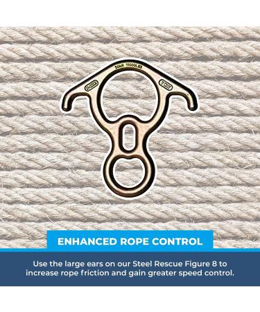 Rock-N-Rescue Steel Rescue 8 with Ears | Essential Gear for Arborists, Adventurers, and Rescuers - Buy Online on SooperMarket.com
