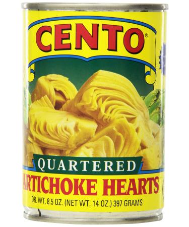 Cento Quartered Artichoke Hearts in Brine, 14-Ounce Cans (Pack of 12) Quartered Hearts in Brine 14 Ounce (Pack of 12)