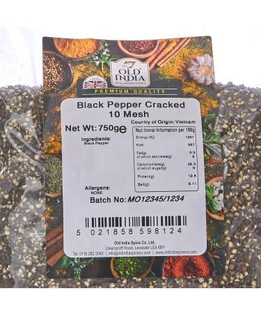 Old India Black Pepper Cracked 10 Mesh 750g - Premium Quality Spice (Pack of 1) - Buy Online on SooperMarket.com