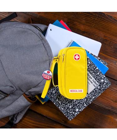EpiPen Carrying Case - 2 Tier Yellow Insulated Bag for EpiPen, Auvi-Q, Inhaler, Ice Pack - Portable and Secure - Buy Online on SooperMarket.com