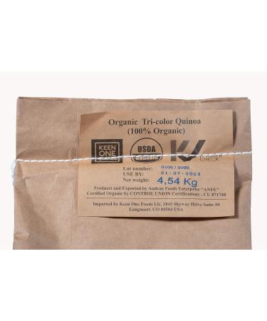 Organic Tricolor Bolivian Quinoa (10 lb) - Eco Friendly Packaging, Pre Washed - Buy Online on SooperMarket.com