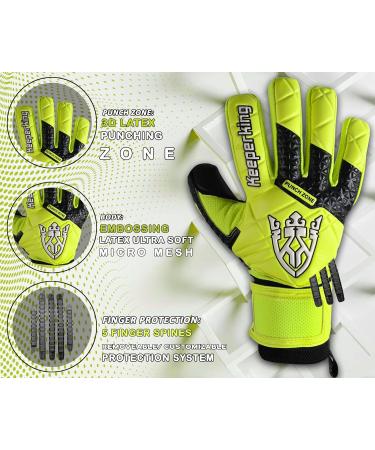 Buy Keeperking SP 2.0 Goalkeeper Gloves for Kids & Adults | Removable Finger Protection Strong Grip Soccer Gloves Available in Yellow-Black Sizes 3-10 - Buy Online on SooperMarket.com