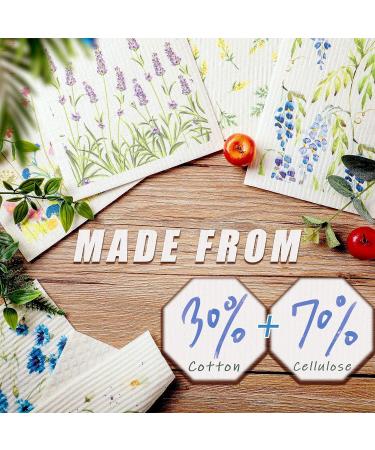 Remagr Swedish Kitchen Dish Towels Wildflowers - Reusable Sponge Cleaning Cloths (6 Pack) - Buy Online on SooperMarket.com