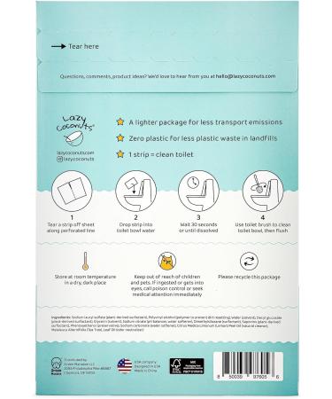 Toilet Bowl Cleaner Strips - 60 Cleans | Plastic-Free Dye-Free & Lemon Essential Oil | Eco-Friendly Cleaning Solution - Buy Online on SooperMarket.com