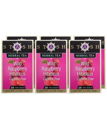 Stash Tea Wild Raspberry Hibiscus Herbal Tea Bags - 20 Count | Refreshing & Naturally Caffeine-Free - Buy Online on SooperMarket.com