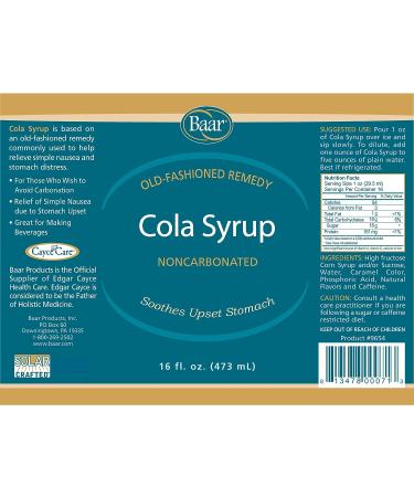 Baar Cola Syrup - Soothes Stomach & Supports Kidney Bladder - 16 oz - Buy Online on SooperMarket.com