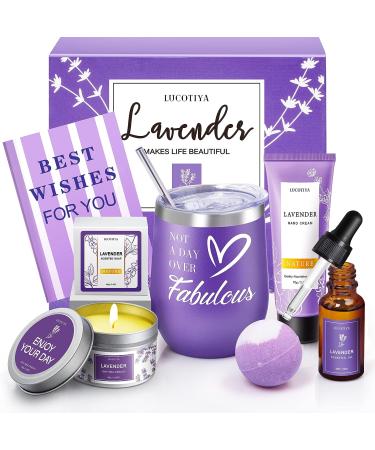 Birthday Gifts for Women Best Friends Spa Gifts Baskets for Female Unique Bath and Body Works Gifts Set Lavender Self Care Gifts Purple Relaxing Inspirational Gifts for Mom Grandma Teacher - Buy Online on SooperMarket.com