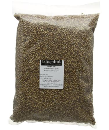 JustIngredients Essentials Coriander Seeds 1 kg Pack of 1 1 kg (Pack of 1)