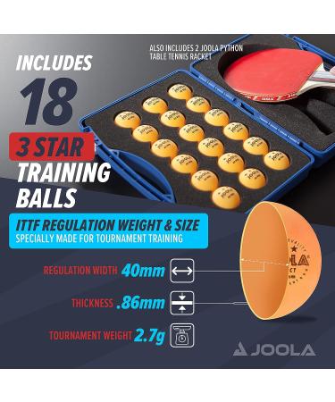 JOOLA Tour Carrying Case with Ping Pong Paddle, 18 Competition Balls, and Room for 2 Rackets - Durable High Density EVA Foam Lining - Table Tennis Storage Solution - Buy Online on SooperMarket.com