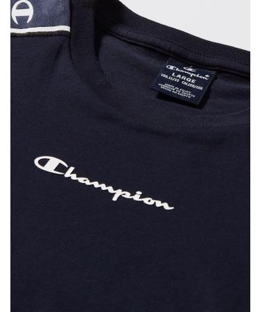 Champion Boys Legacy American Tape Small Logo S/S T-Shirt - Navy 3-4 Years | International Shipping Available - Buy Online on SooperMarket.com