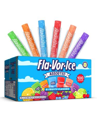 Fla-Vor-Ice Popsicle Variety Pack of 1.5 Oz Freezer Bars, Assorted Flavors, 100 Count