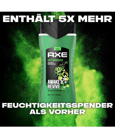AX 3-in-1 Shower Gel & Shampoo for Men | Anti-Hangover Freshness | Dermatologically Tested | 6x250ml Fruity Pack - Buy Online on SooperMarket.com