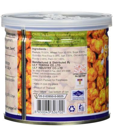 Khao Shong Chili 'N Lime Peanuts - 140g Can | Crispy Chili & Lime Snack | International Shipping Available - Buy Online on SooperMarket.com