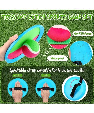 Vinsot Kids Toss and Catch Game Set - 40 Paddles, 20 Balls - Outdoor Beach Sports Game for Kids and Adults - Pink Green Blue - Buy Online on SooperMarket.com
