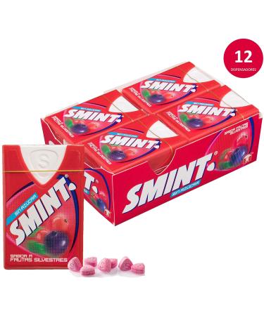 Smint 2h Clean Breath Peppermint & Wild Fruit - Sugar-Free Mints Bundle 12 Dispensers with 40 Wildberry Pastilles Each - Fresh Mouthfeel International Shipping - Buy Online on SooperMarket.com