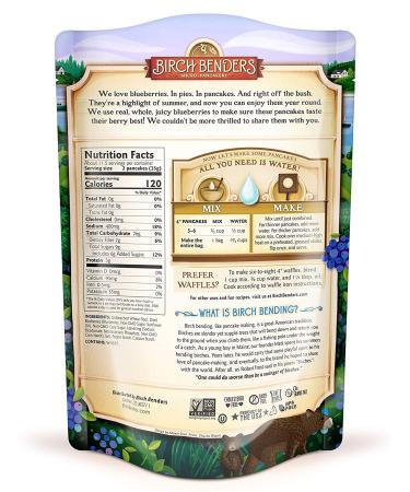 Birch Benders Blueberry Pancake & Waffle Mix - Non-GMO, Dairy Free, Just Add Water, 14 oz - Buy Online on SooperMarket.com