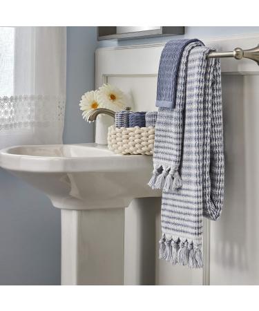 SKL Home Longborough 100% Turkish Cotton Washcloth Set - 12x12 - Denim Blue - 4 Pack - Buy Online on SooperMarket.com
