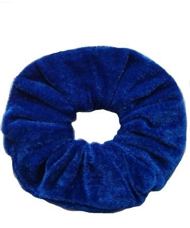 AADYA Pair of Extra Large (15CM) Velvet Hair SCRUNCHIES Elastic Scrunchy Hair BOBBLES (Royal Blue)