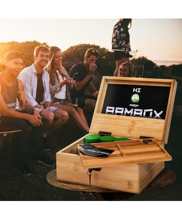 BAMBOX Stash Box with Rolling Tray, Smell Proof Containers, Wooden Locking Storage for Grinders, Papers, and Accessories - Buy Online on SooperMarket.com