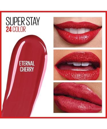 Maybelline Super Stay 24 Liquid Lipstick Eternal Cherry Red | Long Lasting Formula with Moisturizing Balm | Highly Pigmented Color | 1 Count - Buy Online on SooperMarket.com