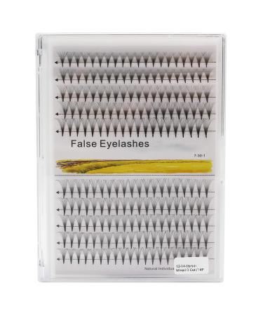 Large Tray-Dedila Long Stem 14D Natural Individual False Eyelashes Mixed 8-10-12-14mm/10-12-14-16mm/12-13-15-16mm/12-14-16mm/14-15-16mm Premade Fans Volume Eye Lashes Extensions (12-14-16mm)