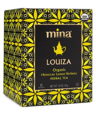 Mina Louiza, Organic Moroccan Lemon Verbena Herbal Tea Bags, 15 Biodegradable Sachets
