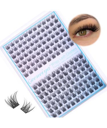 Short Lash Clusters Wispy C Curl Eyelash Clusters 10-12MM Individual Eyelashes Natural Cluster Eyelash Extensions Natural Looking Cluster Lashes by Geeneiya(154PCS C Curl 10-12mm) 7-V Cross
