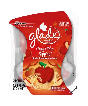 Glade Plugins Scented Oil Air Freshener Refill Cozy Cider Sipping 1.34 Fluid Ounce