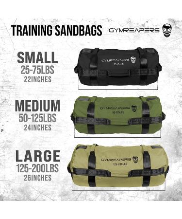 Gymreapers Strength Training Sandbags - Heavy Duty Workout Equipment for Home & Cross Training | Military Conditioning Exercises - OD Green (50-125 lbs) - Buy Online on SooperMarket.com