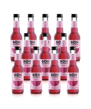 Rhubarb Soda 275ml Pack of 12 From Bon Accord Plant Based Fizzy Rhubarb Soft Drink with Natural Flavours and No Artificial Sweeteners