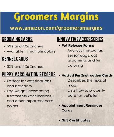 Pet Dog Cat Grooming Customer Clip Cards (100 Pack Thick 8 X 5 inch Professional Profile Kennel Record Care Service Card) - Buy Online on SooperMarket.com