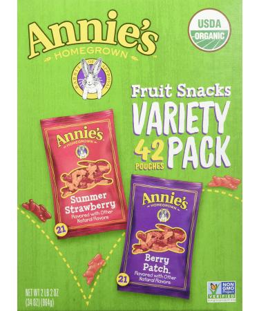 Annie's Homegrown Homegrown Fruit Snacks Variety Pack Net Wt (42 Pack 0.8 Oz Net Wt 34 Oz )