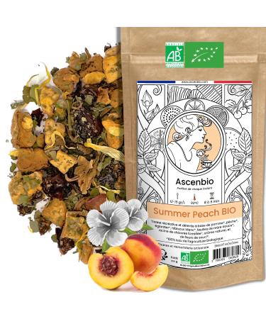 Ascenbio - Infusion - Summer Peach Organic - Loose - Prepared and packaged in France - Biodegradable Packaging