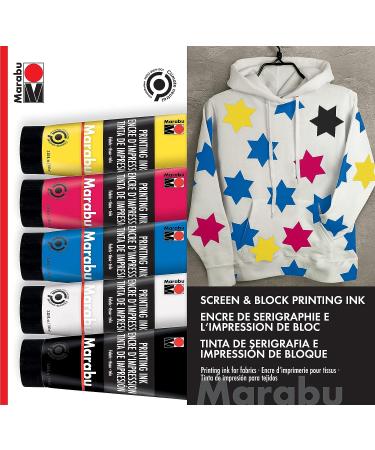 Marabu Fabric Screen Printing Ink - Large 100ml Tubes for Unique Designs & Transforming Fabrics with Water-Based Ink - Buy Online on SooperMarket.com