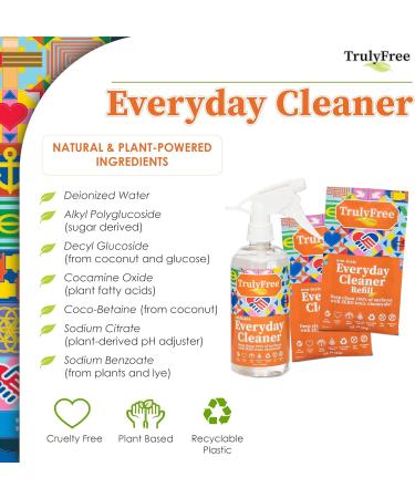 Truly Free Everyday Cleaner - Natural All-Purpose Spray & 2 Refills | Eco-Friendly Household Cleaning Supplies - Buy Online on SooperMarket.com