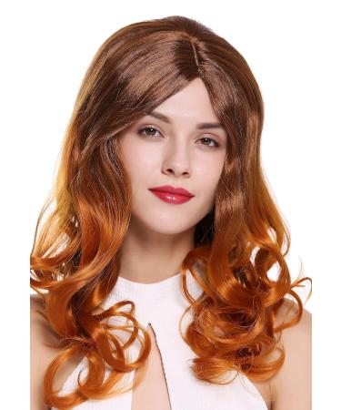 WIG ME UP SA097-6TW8 Long Curly Ombre Brown Red Mix Wig for Ladies - Stylish & Versatile Hairpiece - Buy Online on SooperMarket.com