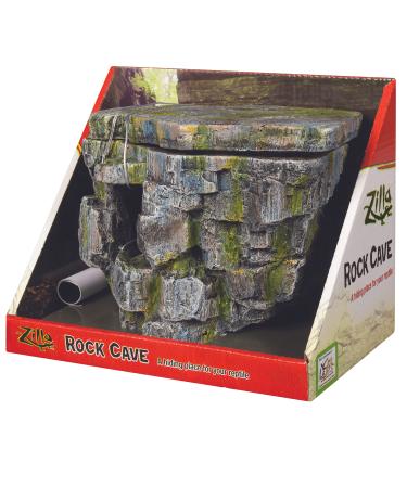 ZILLA Vertical D cor Rock Cave 8.75 x 5.875 x 7.25 Grey Vertical Rock Cave Hideout