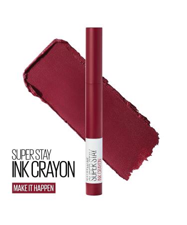 Maybelline Super Stay Ink Crayon Lipstick in Make It Happen Berry Red - Longwear Matte Lip Crayon with Precision Tip - 8Hrs Wear - 0.04 oz - Buy Online on SooperMarket.com