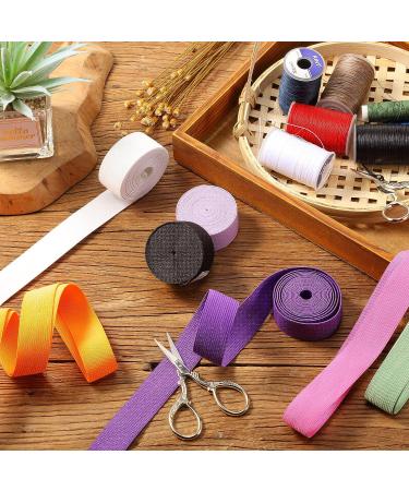 12 Rolls Bright Colored Elastic Bands - 1 Inch x 26 Yard Heavy Stretch Elastic Cord for Sewing Crafts DIY Bedspread Cuff - Buy Online on SooperMarket.com