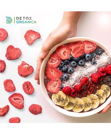 100g Freeze-Dried Strawberries | Natural Sugar-Free Dried Fruits | Detox Organica - Premium Quality Sliced Fruit - Buy Online on SooperMarket.com